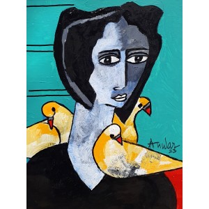 Anwar Maqsood, 12 x 16 Inch, Mixed  Meida on Paper , Figurative Painting, AC-AWM-068